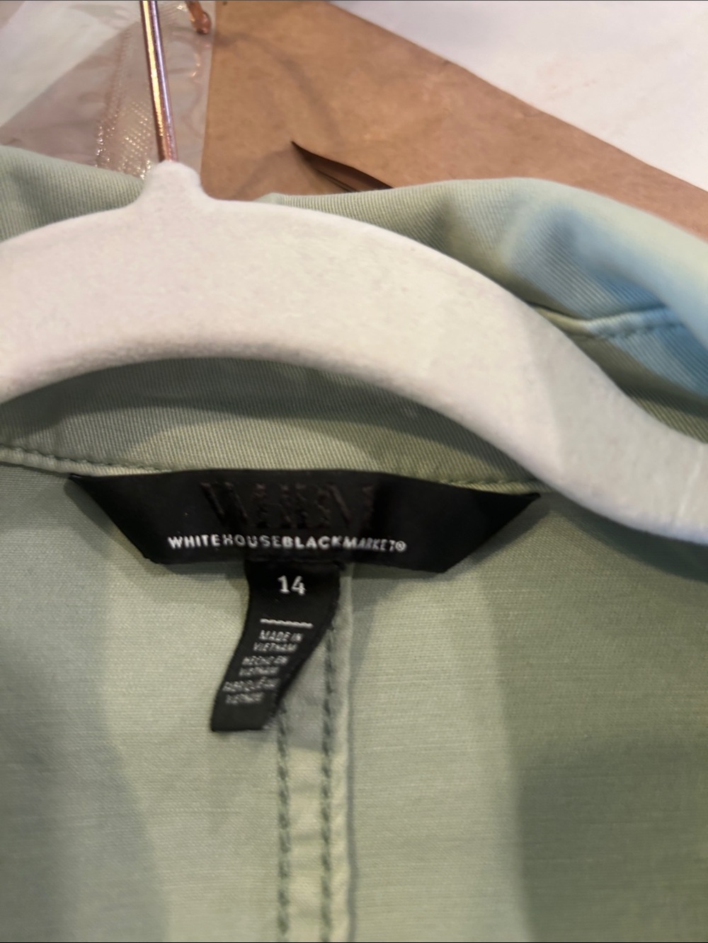 White House Black Market Light Mint Green Double-Breasted Blazer - Picture 3 of 4